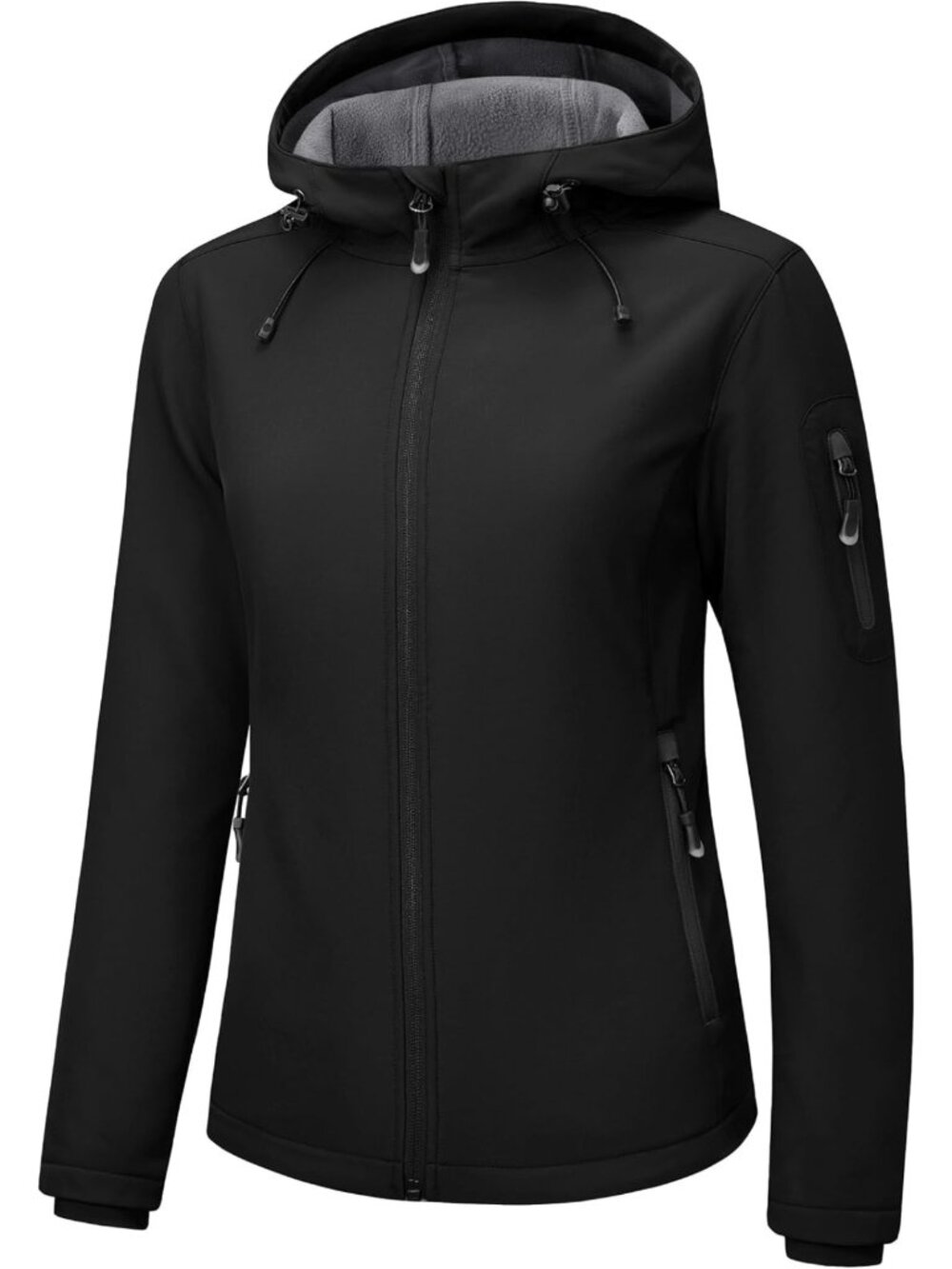 Cozy Women's Softshell Jacket - Fleece Lined, Water-Resistant, Hooded Coat
